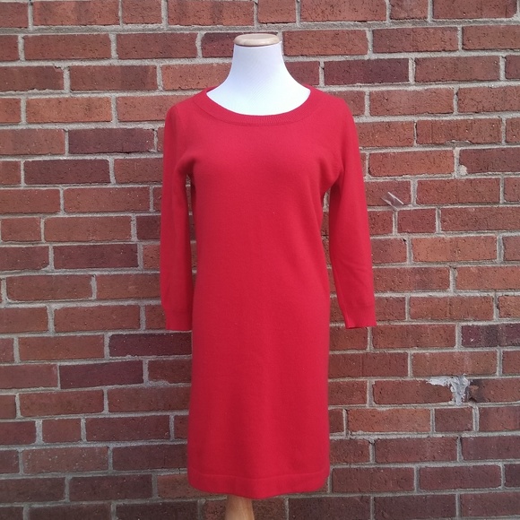 red cashmere sweater dress